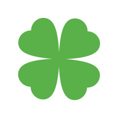 Fourleaf clover, a symbol of luck and st patricks day, featuring a vibrant green color and a simple, elegant design