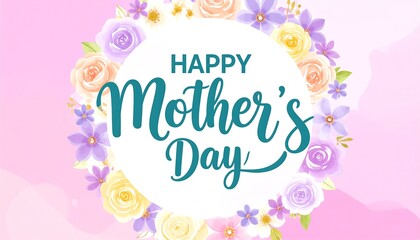 Floral Mother's Day greeting card.