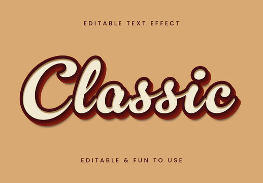 Beige And Dark Red Retro Font Script Vintage Text Effect