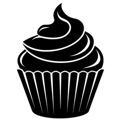 Cupcake Silhouette Vector Illustration,
Cupcake Icon Vector,
Minimalist Cupcake Art,
Black and White Cupcake Design

