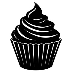 Cupcake Silhouette Vector Illustration,
Cupcake Icon Vector,
Minimalist Cupcake Art,
Black and White Cupcake Design

