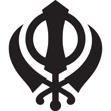 Khanda symbol of sikhism isolated on white background, representing the core tenets of the sikh faith and its warrior tradition