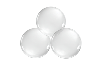 Three translucent circles stacked in a triangular formation