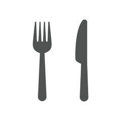 Simple fork and knife illustration, representing dining and cuisine, perfect for restaurant menus and culinary designs