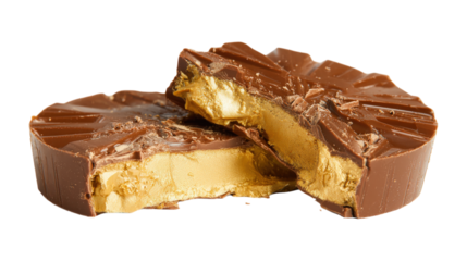 golden chocolate coin, broken chocolate bar, white background, food photography, high quality, detailed, 4k, studio lighting, isolated on a white background