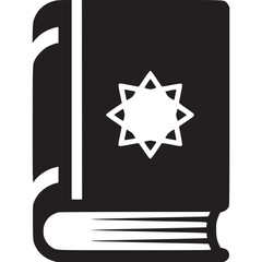 Closed book with star symbol isolated on white background, representing knowledge, education, and the power of literature