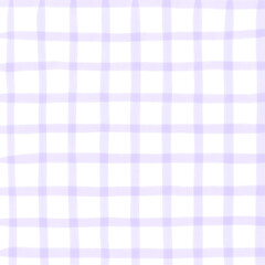 Purple White Plaid Gingham Madras Check Hand Drawn Background Pattern Overlay