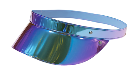A vibrant iridescent visor, light purple/blue, glossy finish