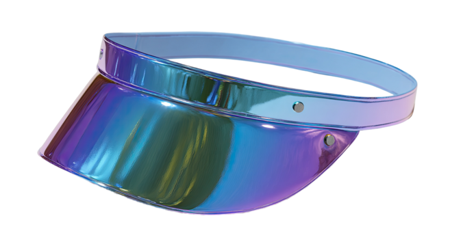 A vibrant iridescent visor, light purple/blue, glossy finish