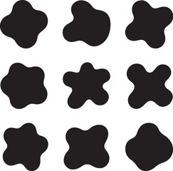 Minimalist modern abstract blob shapes in black silhouette on white background  perfect for branding, web banners, social media posts, product packaging and editorial design