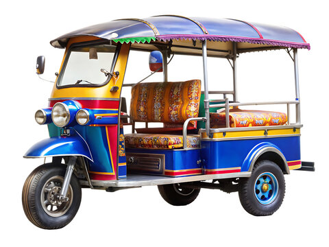  tuk tuk in thailand   isolated on white background PNG,AI GENERATED