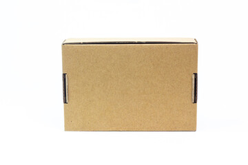 Brown cardboard box for shipping or delivery isolated on white background