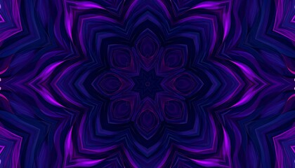 A striking, intricate design features a kaleidoscopic pattern of deep purples and indigos, evoking a sense of mystery and depth.