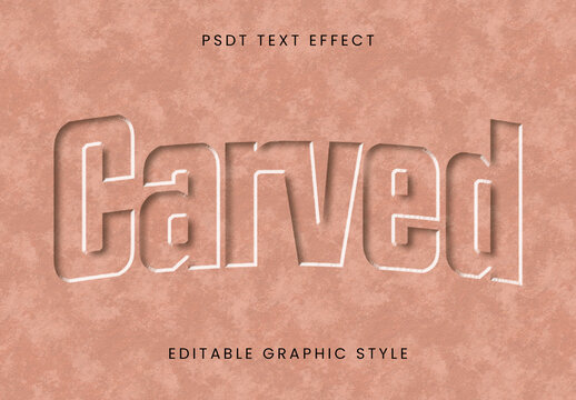 Beige Carved Stone Font Engraved 3D Text Effect
