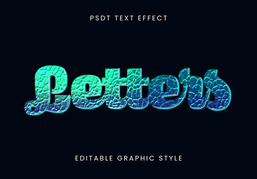 Blue Rough Surface Font Grunge Cracked Text Effect