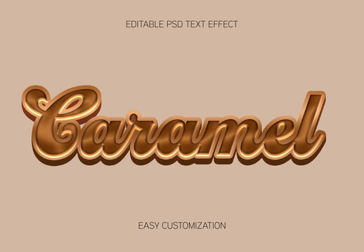 Brown Font Glossy Carved Script Text Effect