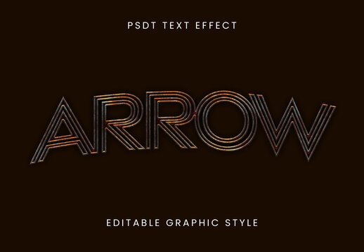 Brown Aged Metallic Font Linear Rusty Retro Text Effect
