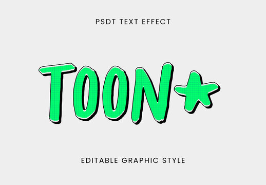 Green And Black Cartoon Font Grid Comic Text Effect
