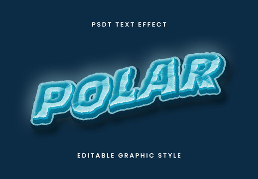 Light And Blue Freeze Font Beveled Ice Text Effect