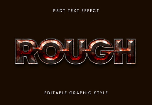 Red And Black Beveled Metal Font Grunge Rough Text Effect