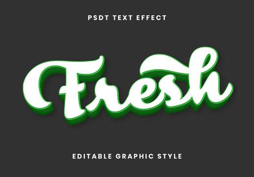 White And Green Healthy Font Rounded Script 3D Text Effect
