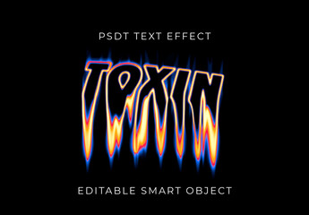 Yellow And Blue Toxic Font Melt Distorted Blazing Text Effect
