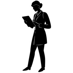 Black silhouette woman taking notes person female