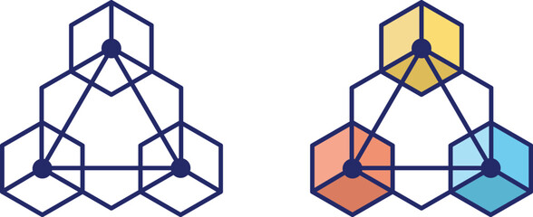 Modern Block Chain Icon Vector Design Pack for Crypto and Web3