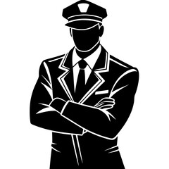 Guard standing with arms crossed security guard uniform