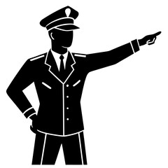 Police officer directing traffic with hand gesture