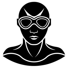 Swimmer goggles black silhouette head
