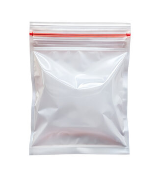 Empty clear plastic zip lock bag isolated on transparent background