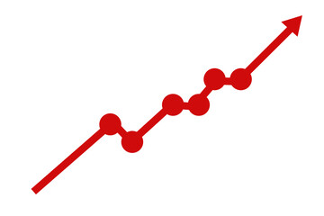 Upwards graph, business graph with arrow upwards, profit arrow, 