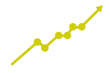 Upwards graph, business graph with arrow upwards, profit arrow, 