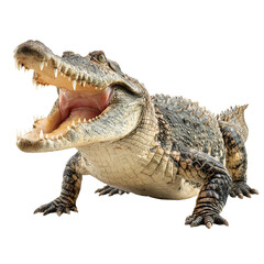 realistic crocodile snarling in studio shot
