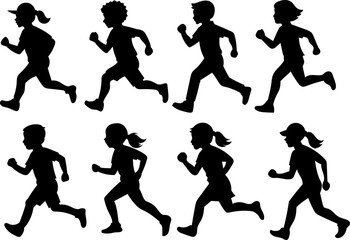 뛰는아이실루엣