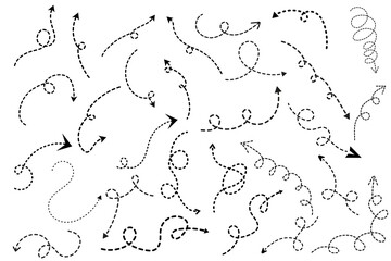 Set of swirl dotts lines, dotted line