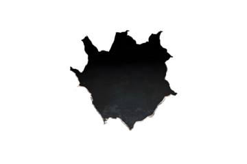Hole in metal with space for text on transparent background. Pattern for designers, marketers and IT professionals. Popular image, illustration, object, symbol, texture, business.