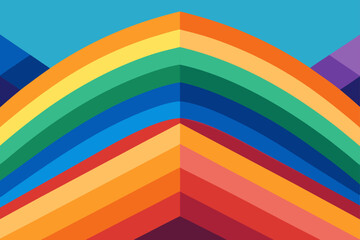 Vibrant Rainbow Arch Abstract Art Colorful Geometric Design