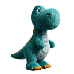 cute plush t-rex dinosaur toy standing upright
