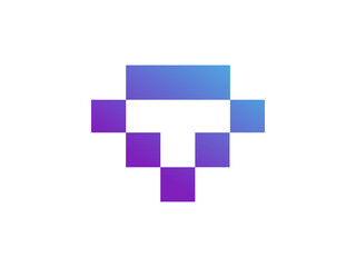 Square Pixel T Letter Logo – Technology & Digital Branding