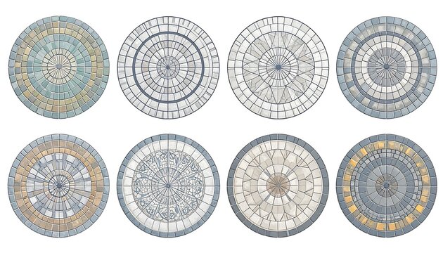 Round mosaic patterns