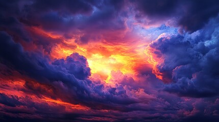 Fototapeta premium big colorful clouds, bright colors generative ai