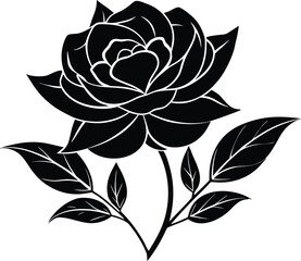 Fototapeta premium Modern Floral Outline Silhouette