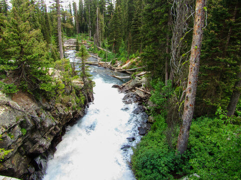 Rushing river in Grand Teton National Park, Wyoming