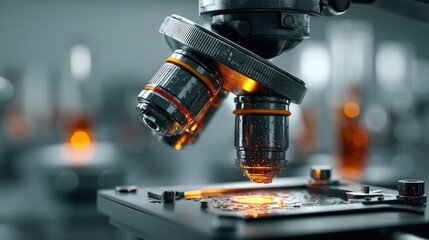 Detailed Microscopic View with Enhanced Lighting for Scientific Analysis