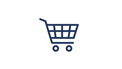 Dark Blue Shopping Cart Outline