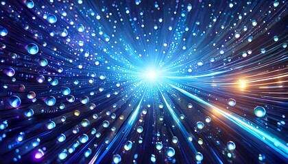 Fototapeta premium abstract colorful background with water droplet pattern and bright blue light perfect for disco party wallpaper