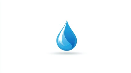 Premium photo of classic simple blue water drop droplet icon on white background.