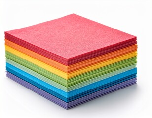 Fototapeta premium stack of colorful foam sheets on perfect for crafts school projects isolated on white background